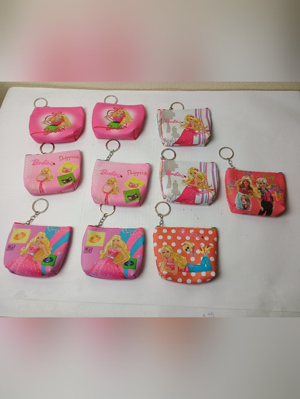 Fashion Coin Pouch Lot Of 10 Coin Purse Keychain - Assorted Pink Designs